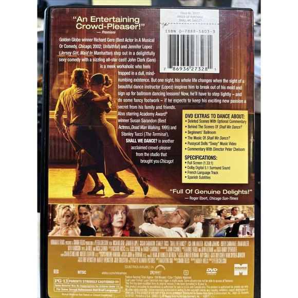 Shall We Dance (DVD, 2005, Full Frame) - Picture 2 of 2
